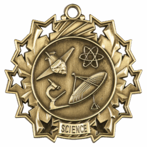 2 1/4" Science Ten Star Medal