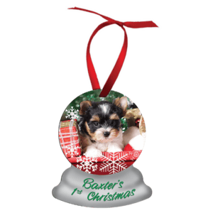 3.75" x 3" 2 Sided Gloss White Aluminum Snow Globe Ornament