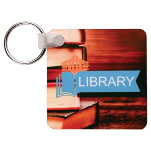 2.25" x 2.25" Gloss White Unisub FRP Sublimatable Square 2-Sided Keychain