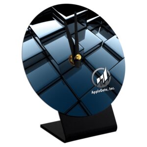 4.75" Unisub Sublimatable Round Table Top Desk Clock with Stand