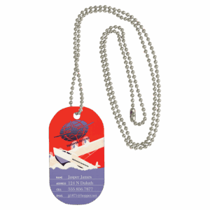 1-Sided Gloss Aluminum Dog Tag with Chain