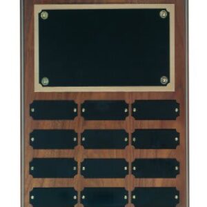 12 Plate Genuine Walnut Completed Perpetual Plaque