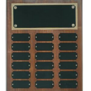 18 Plate Genuine Walnut Completed Perpetual Plaque