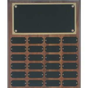 24 Plate Genuine Walnut Completed Perpetual Plaque