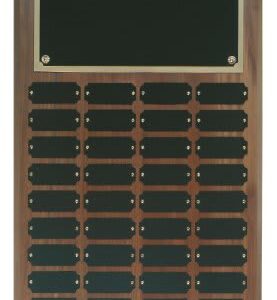 36 Plate Genuine Walnut Completed Perpetual Plaque
