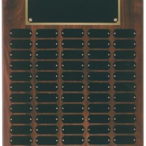 60 Plate Genuine Walnut Completed Perpetual Plaque