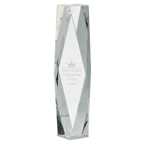 12" Clear Crystal Facet Tower