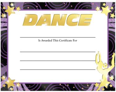 Dance Foil Certificate