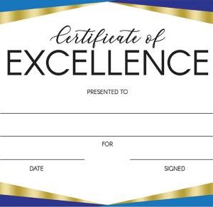 Excellence Foil Color Certificate