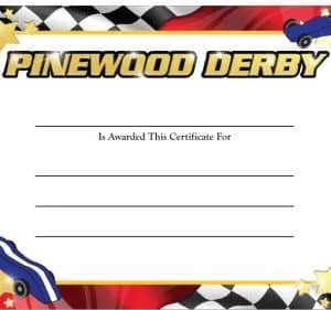 Pinewood Derby Foil Certificates