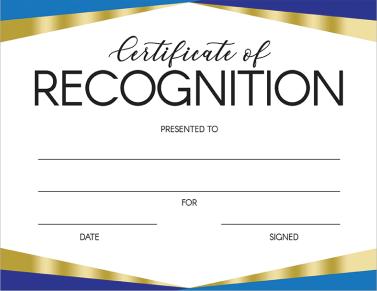 Recognition Foil Color Certificate