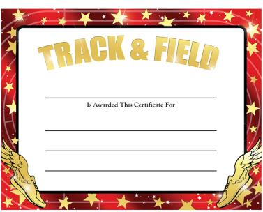 Track & Field Foil Certificate
