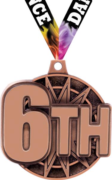2" 6th Place Medal