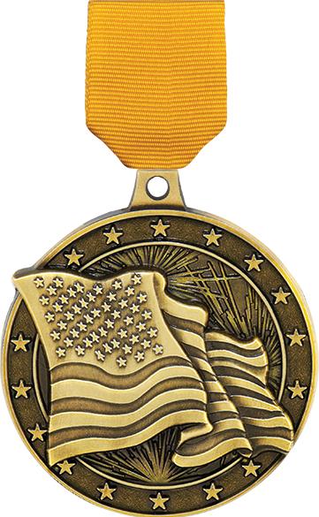 2" Flag Medal