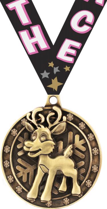 2" Reindeer Medals