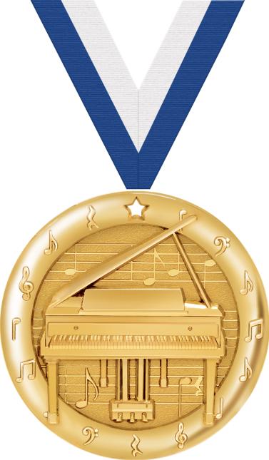 2" Piano Blaze Medal