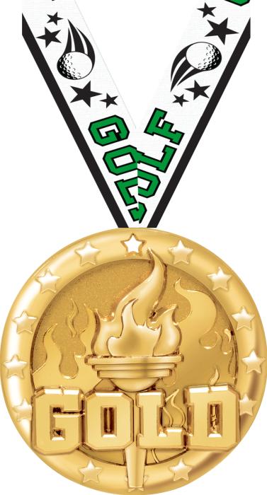 2" Gold Blaze Medal