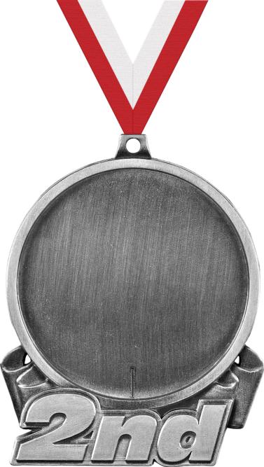3" 2nd Place Double Action Insert Medal
