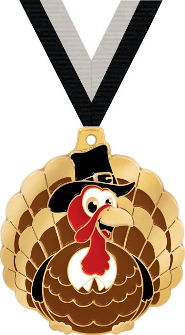 2" Thanksgiving Turkey Medal