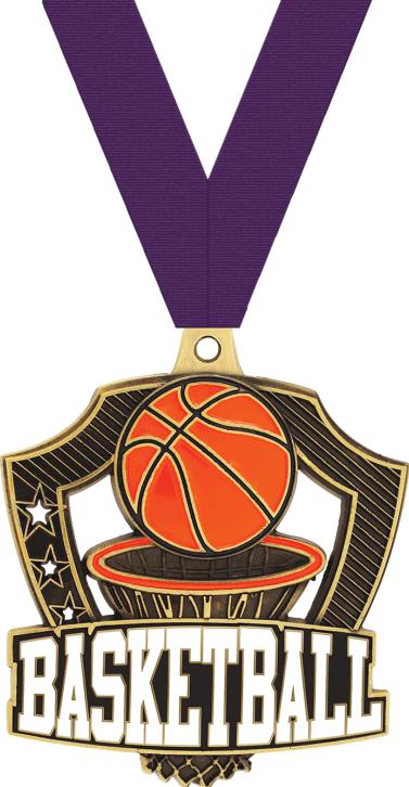 2 1/4" Basketball Shieldz Medals