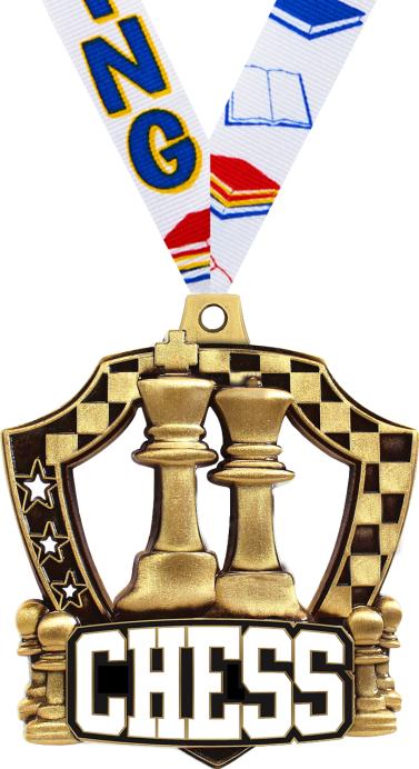 2 1/4" Chess Shieldz Medal