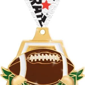 2" Football Shiny Captain Medals