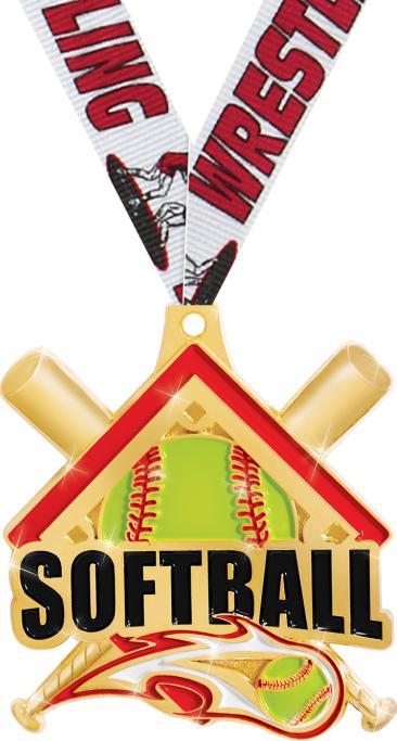 2" Softball Shiny Captain Medals