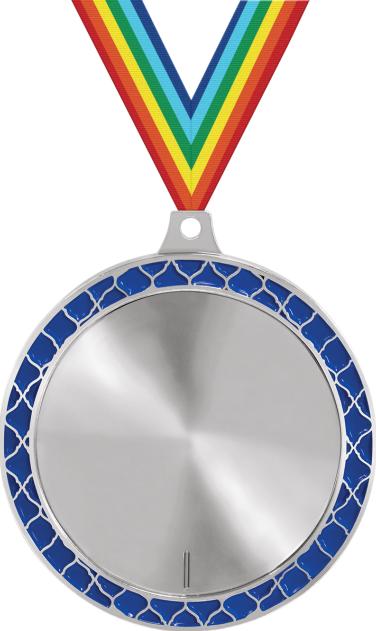 2 1/2" Trellis Blue Insert Medal