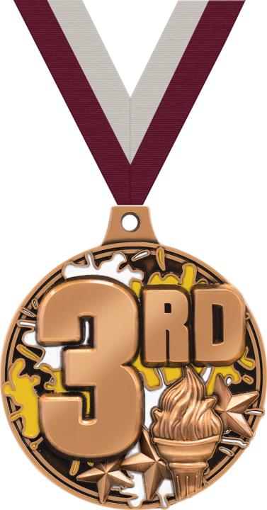 2" 3rd Place Splash Medal