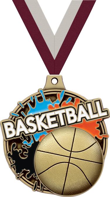 2" Basketball Splash Medals