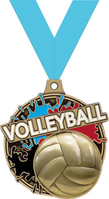 2" Volleyball Splash Medals