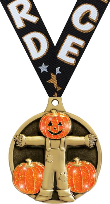 2" Scarecrow Glitter Medal