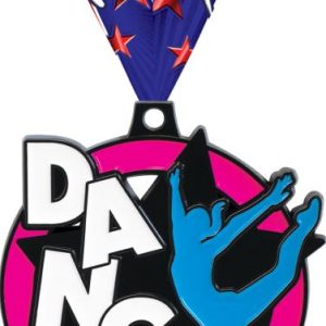 2" Dance Neon Breakout Black Medal