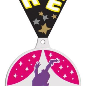 2" Dance Neon Breakout White Medal