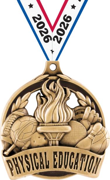 2" Physical Education Medal
