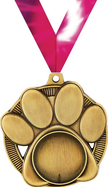 2" Paw Print Mascot Insert Medals