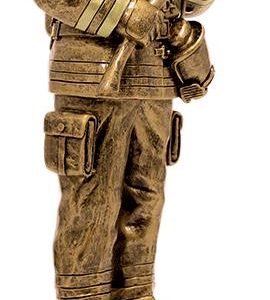 12" Firefighter with Axe Sculpture