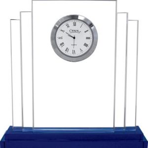 Stepped Sapphire Crystal Clock