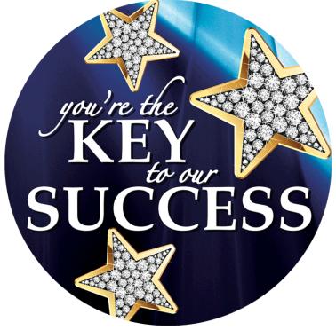 2 7/8" Key To Success Paperweight Mylar