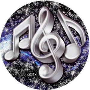 Music Notes Silver Mylar