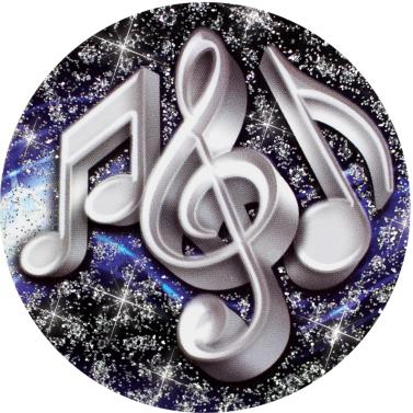 Music Notes Silver Mylar