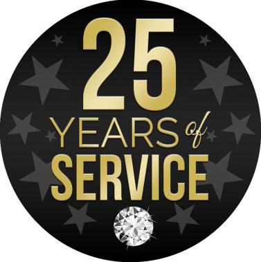 25 Years Of Service With Stars Mylar