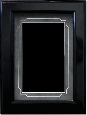 Black Gloss Frame With Grey Matting