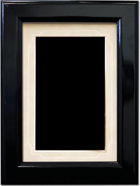 Black Gloss Frame With Tan Matting