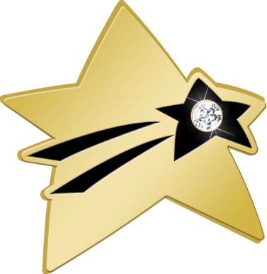 Meteor Star with Gem Pin