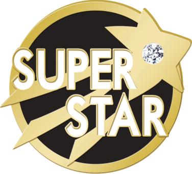 Super Star With Gem Achievement Pin
