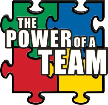 Power Of A Team Black Recognition Pin
