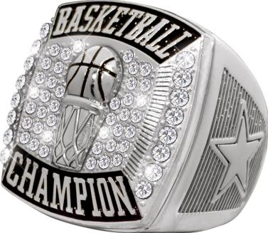 Basketball Deluxe Silver Champion Rings