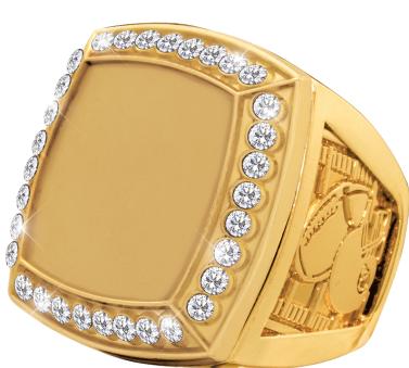 Football Insert Deluxe Gold Champion Rings
