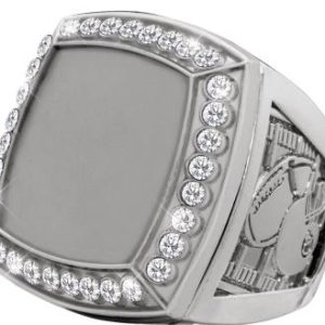 Football Insert Deluxe Silver Champion Rings